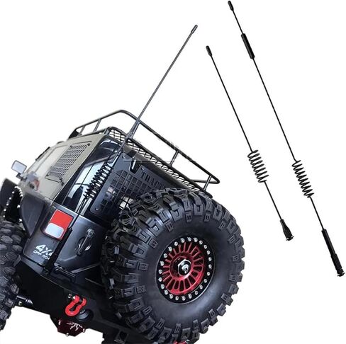 11.4" & 6.8" Metal RC Antenna, RC Car Parts Decoration Accessories for 1/10 TRX-4 TRX4 Ford Bronco D90 D110 Tamiya CC01 Axial SCX10 90046(Black) in Saudi Arabia