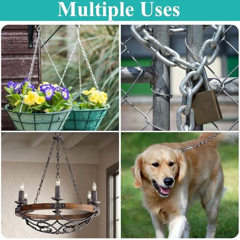 50ft Stainless Steel Chain - 1/12" Metal Hanging Jack Chain - Utility Chains Link for Home, Outdoor, Camping, Bird Feeders, Dog Leashes, Overhead Lights, Flowerpots(2mm*15m) in Kuwait