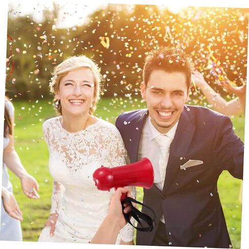 Sosoport Portable Red Megaphone Noisemaker for Weddings Celebrations Party Activities Lightweight Voice Amplifier for Groomsmen Cheer Events Engage Guests in Saudi Arabia