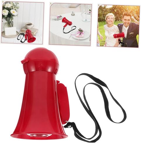 Sosoport Portable Red Megaphone Noisemaker for Weddings Celebrations Party Activities Lightweight Voice Amplifier for Groomsmen Cheer Events Engage Guests in Saudi Arabia