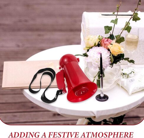 GALPADA Portable Red Megaphone Speaker for Weddings Lightweight Handheld Bullhorn for Groomsmen Guests Interactive Noise Maker for Fun Games Celebrations in Saudi Arabia
