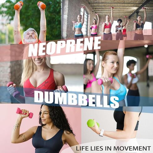 معدات الصالة الرياضية المنزلية من Balelinko، تدريبات القوة، فقدان الوزن، البيلاتيس، أوزان اليوغا، مجموعات أوزان مجانية للنساء والرجال وكبار السن والشباب، 5 رطل وردي، زوج in Kuwait