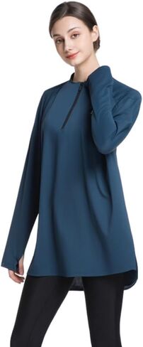 Muslim Women's Long Sleeve Sports Shirt, Modest Quick-Dry Yoga Top, Breathable Stretchy Workout Shirt in Kuwait