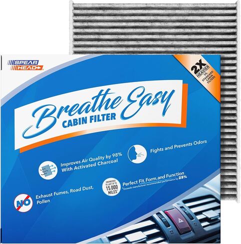 Spearhead Odor Defense Breathe Easy AC & Heater Cabin Filter, Fits Various 2003-23 Acura/Honda Like OEM, Up to 25% Longer Lasting w/Activated Carbon (BE-134) in Kuwait