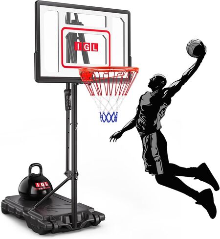 IGL Kids Basketball Hoop Outdoor Adjustable, 33 Inch Portable Basketball Goal with PC Backboard, Fillable Base & 40 lb Weight Ball for Backyard & Driveway in Kuwait