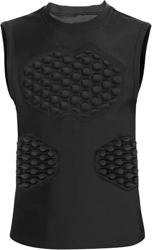 Baseball Chest Protector Youth,Baseball Padded Shirt,Protect Chest Sternum and Ribs,Quick-Dry Material,Padded Compression Shirt for Football Softball Lacrosse,Ages 8-12,Multiple Colors in Kuwait