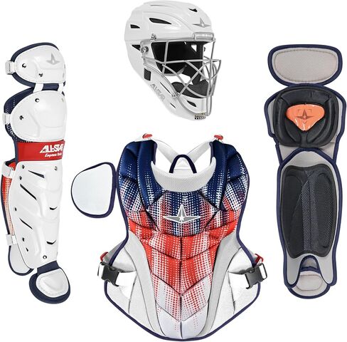 مجموعة All-Star Empress Fastpitch USA Catcher's Set مجموعة معدات الكرة اللينة للسيدات مع خوذة وواقي للصدر وواقي للساق بمقاسات صغيرة ومتوسطة in Saudi Arabia