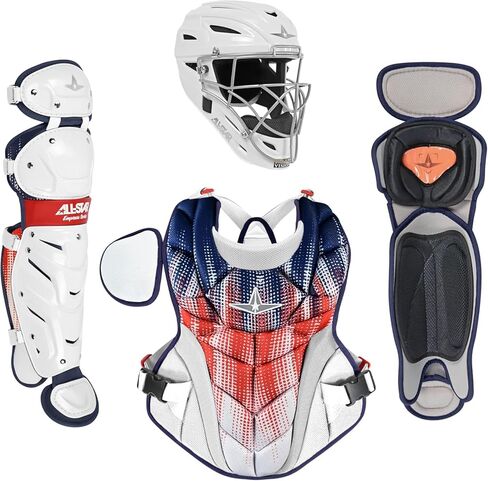 مجموعة All-Star Empress Fastpitch USA Catcher's Set مجموعة معدات الكرة اللينة للسيدات مع خوذة وواقي للصدر وواقي للساق بمقاسات صغيرة ومتوسطة in Kuwait