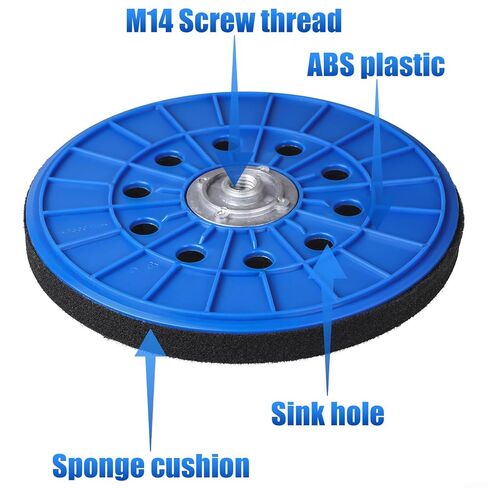 قطعتان من وسادة النسخ الاحتياطي لآلة صنفرة الحوائط الجافة مقاس 9 بوصة 210 مم مع نمط 10 فتحات وخيط 14 مم، متوافقة مع بورتا لآلات الصنفرة بدون غبار لسهولة تغيير القرص لأنظمة التثبيت القوية in Kuwait