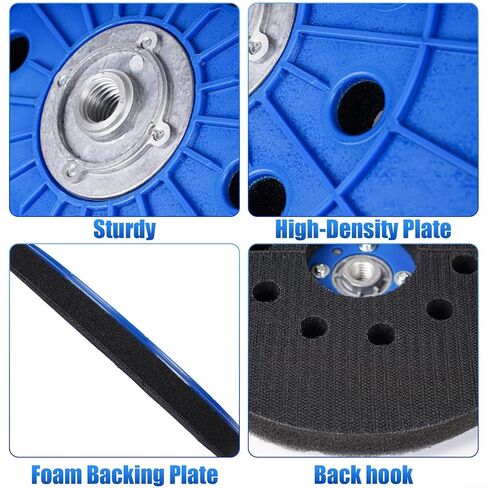 قطعتان من وسادة النسخ الاحتياطي لآلة صنفرة الحوائط الجافة مقاس 9 بوصة 210 مم مع نمط 10 فتحات وخيط 14 مم، متوافقة مع بورتا لآلات الصنفرة بدون غبار لسهولة تغيير القرص لأنظمة التثبيت القوية in Kuwait