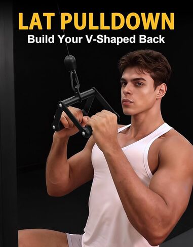 مرفق كابل بمقبض مزدوج على شكل حرف D، مقبض مطاطي غير قابل للانزلاق على شكل حرف V لآلة كابل الصالة الرياضية، مقبض صف عالي التحمل لتدريب الظهر in Kuwait