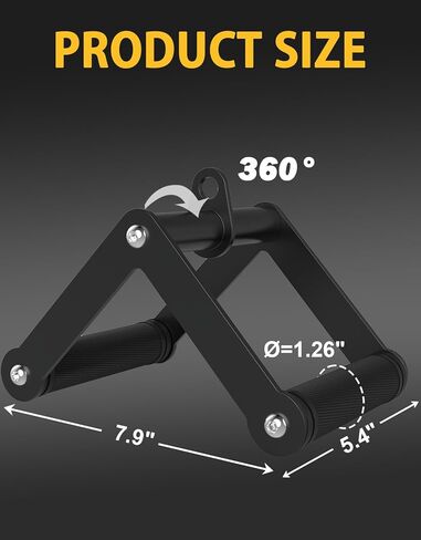 مرفق كابل بمقبض مزدوج على شكل حرف D، مقبض مطاطي غير قابل للانزلاق على شكل حرف V لآلة كابل الصالة الرياضية، مقبض صف عالي التحمل لتدريب الظهر in Kuwait