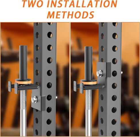 Heavy-Duty Steel Barbell Holder for 3x3 Inch Power Racksb No Drilling Required Fits 5/8’‘-1’’ Holes with Protective Rubber Padding Space-Saving Gym Storage Rack Secure Organizer for Olympic Bars in Saudi Arabia