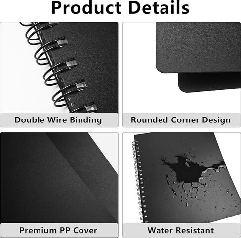 HOUYEE 1 Pack Sheet Music Folder,Spiral Binder Organizer for Music Stand,40 Plastic Sleeves Display 80 Pages, Fits Letter Size 8.5 x 11 Inch, Piano Sheet Music Holder For Choral Band Orchestra (Black) in Kuwait