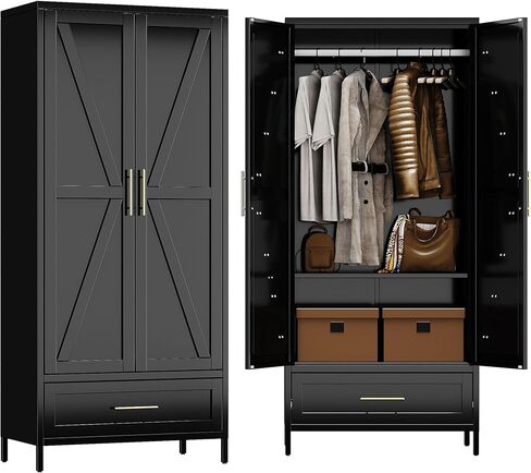 METAN Metal Locker for School Office Gym Bedroom,6 Doors Steel Storage Locker Cabinet for Employees,Industrial Storage Locker with 1 Shelves,Assembly Required (6 Door-Black) in Kuwait