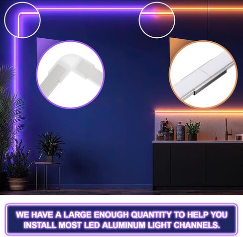 28 Pack LED Strips Connector kit Include L-Shape Corner Connector U Shape LED Aluminum Channel System and Screws in Saudi Arabia