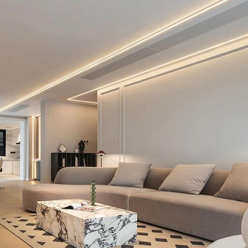 6 عبوات من الجبس في قناة Led مع ناشر أبيض حليبي 3.3FT/1M من الألومنيوم للحوائط الجافة على شكل حرف U مسار غائر بدون إطار للضوء الشريطي in Saudi Arabia
