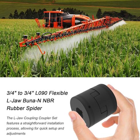Coupling Coupler Set, 3/4" to 3/4" L090 Flexible L-Jaw Buna-N NBR Rubber Spider, for Log Splitter Hybrid Equipment Industrial Equipment Agricultural Equipment in Saudi Arabia