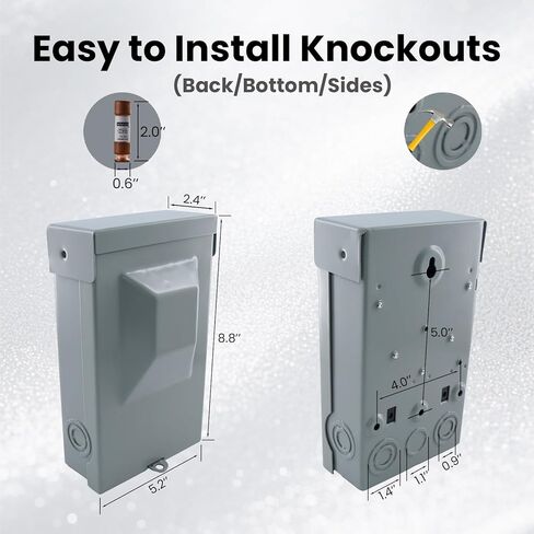 صندوق فصل التيار المتردد المنصهر بقدرة 30 أمبير في الهواء الطلق، 120/240 فولت تيار متردد، صندوق معدني سريع الفصل، صندوق كهربائي لمفتاح فصل لأنظمة التدفئة والتهوية وتكييف الهواء المقسمة الصغيرة، وتكييف الهواء التجاري المنزلي والخفيف in Kuwait