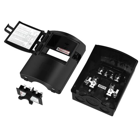 صندوق فصل التيار المتردد المنصهر بقدرة 240 فولت تيار متردد 30 أمبير، أسود، غلاف بلاستيكي مقاوم للماء للاستخدام الخارجي مع مفتاح سحب آمن، لأنظمة التدفئة والتهوية وتكييف الهواء المنزلية ووحدات التكثيف وأنظمة تكييف الهواء - مدرج في قائمة UL (30 أمبير) in Kuwait