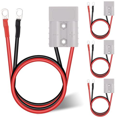 2pcs 50A Battery Quick Connector/Disconnect Plug Set, 10AWG 11.8 inch Heavy-Duty Connector with Silver Terminals, Flame-Retardant Housing for Winch, RV, EV, Solar, Marine Systems in Saudi Arabia