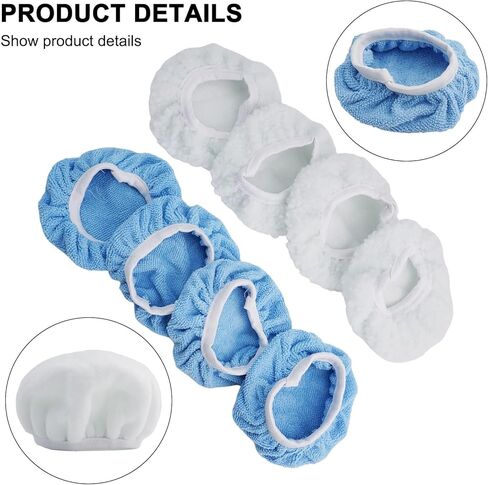 8 Pack 150mm Car Polisher Bonnets 6 Inch for Microfiber Polishing Pads for Buffer Waxing, Reusable Washable Wool Sleeve Set in Kuwait
