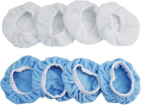 8 Pack 150mm Car Polisher Bonnets 6 Inch for Microfiber Polishing Pads for Buffer Waxing, Reusable Washable Wool Sleeve Set in Kuwait