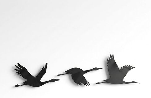 DEKADRON Metal Wall Art, Cranes Birds, Metal Wall Decor, Interior Decoration, Living Room Decor, Wildlife Lover Gift, Wall Hangings, Birds Sign (Set of 3) in Kuwait