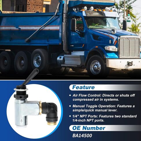 BA14500 Air Toggle Switch, 1/4" Pneumatic Control Valve for Peterbilt Truck Air Control Systems, for Industrial Pneumatic Control Applications in Saudi Arabia