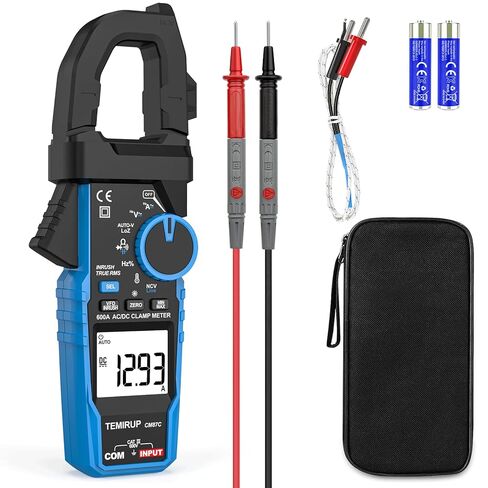 Inrush Digital Clamp Meter Multimeter - TEMIRUP T-RMS 6000 Counts 1000A Amp Voltage Tester with VFD, LOZ, Measures NCV, AC/DC Voltage Current, Continuity Capacitance Frequency Resistance, Temperature in Kuwait
