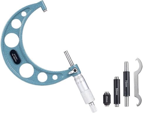 4Pcs Outside Micrometer Set Machinist Tool 0-4" 0-100mm 4 Precision 0.01mm Accuracy Carbide Micrometer Set Measure Tool in Kuwait