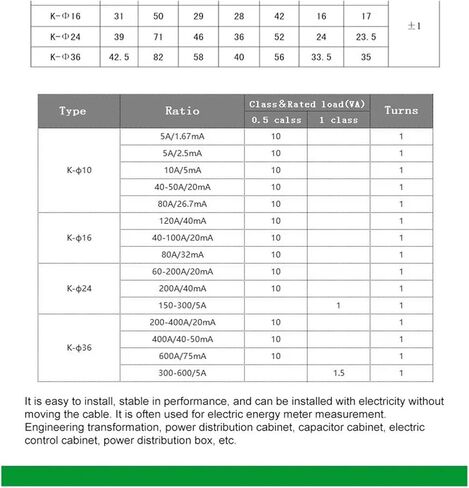 Split Core Current Transformer 0.5 Class AKH-0.66K Dia.36mm 400A/100mA in Kuwait