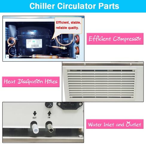 Refrigerated Circulating Water Liquid Bath 6L Laboratory Chiller Circulator -5℃-100℃ Low Temperature Cooling Liquid Circulator Cooling Circulator Pump Chiller with Transformer in Kuwait