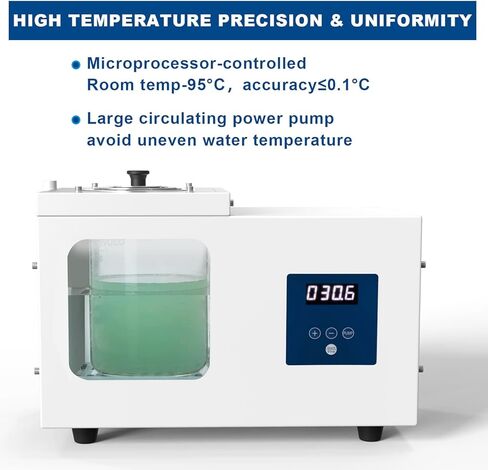 Lab Circulating Water Bath, RT-95°C Thermostatic Heater with Visible Windows, 8L Large Capacity, with Water Pump for Uniform Heating, for Chemical Samples Drying, Concentrating in Kuwait