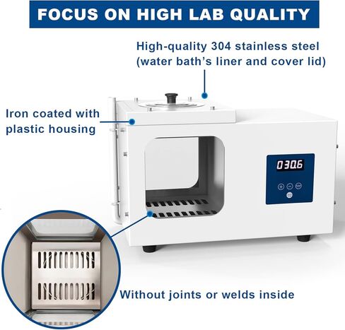 Lab Circulating Water Bath, RT-95°C Thermostatic Heater with Visible Windows, 8L Large Capacity, with Water Pump for Uniform Heating, for Chemical Samples Drying, Concentrating in Kuwait
