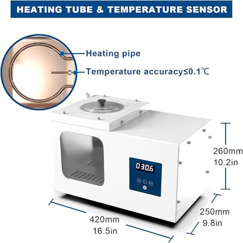 Lab Circulating Water Bath, RT-95°C Thermostatic Heater with Visible Windows, 8L Large Capacity, with Water Pump for Uniform Heating, for Chemical Samples Drying, Concentrating in Kuwait