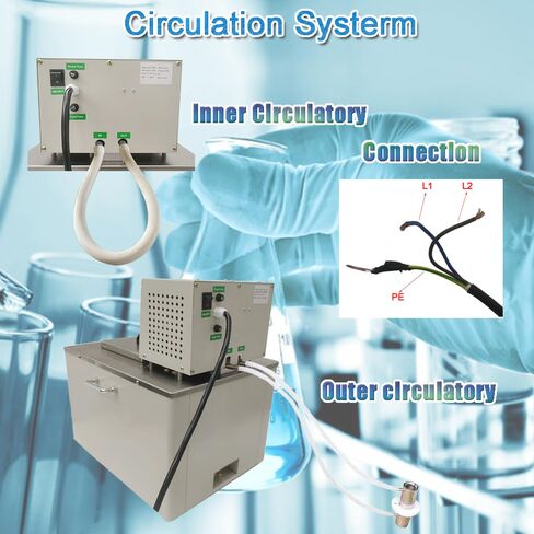 50L Lab Heated Circulator High Temperature Circulator Oil Bath 220V Thermostatic Water Bath Thermostatic 300°C Heater Circulatory System 0.01℃ Accurate Temperature Correction in Kuwait