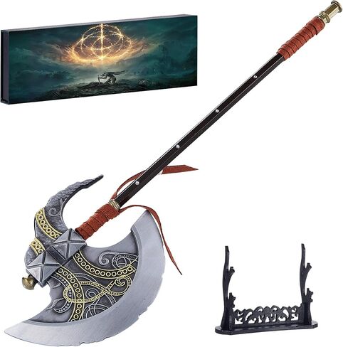 حلقات Elden Ax of Godfrey، نموذج مخفض بمقياس متساوي للحرف المعدنية مقاس 9.45 بوصة، أفضل اختيار لمحبي المجموعة، زينة رائعة لمكتب الكمبيوتر، هدية جيدة له/لها in Saudi Arabia