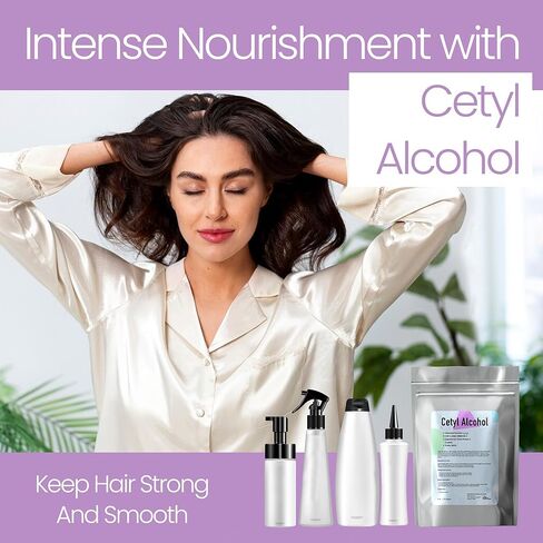 Cetyl Alcohol Cosmetic Grade 16 Ounce / 453 Grams - Cetyl Alcohol Emulsifying Wax Organic for Lotion Making & Thickener for Skin Care Products, Moisturizing Ingredient for Dry Skin by Talsen Chemical in Kuwait