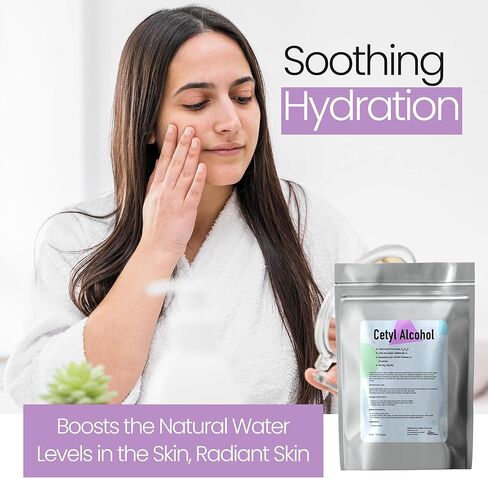 Cetyl Alcohol Cosmetic Grade 16 Ounce / 453 Grams - Cetyl Alcohol Emulsifying Wax Organic for Lotion Making & Thickener for Skin Care Products, Moisturizing Ingredient for Dry Skin by Talsen Chemical in Kuwait