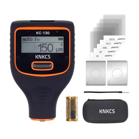 مقياس عمق الطلاء - مقياس سمك الطلاء ذو ​​الشاشة المزدوجة للحديد / الألومنيوم / الزنك / حشو جسم السيارة، مقياس سمك الطلاء مع الكشف التلقائي عن المواد، نطاق 0 ~ 3000 ميكرومتر، إنشاء تقرير قياس تلقائي in Kuwait