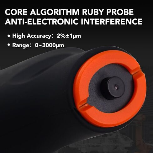 مقياس عمق الطلاء - مقياس سمك الطلاء ذو ​​الشاشة المزدوجة للحديد / الألومنيوم / الزنك / حشو جسم السيارة، مقياس سمك الطلاء مع الكشف التلقائي عن المواد، نطاق 0 ~ 3000 ميكرومتر، إنشاء تقرير قياس تلقائي in Kuwait