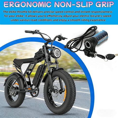 خنق تويست كامل يناسب Ridstar Q20، 3 دبوس قابس مقاوم للماء متوافق مع Ridstar Q20/Q20 Pro Lite E-Bike، مع مفتاحين لترقية ملحقات سكوتر الكهربائية Trike الجهد العالمي in Kuwait