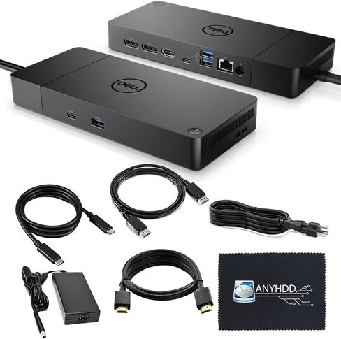 Dell WD19DCS Docking Station Performance Dock Bundle with 240W Power Adapter (210W Power Delivery) + HDMI Cable + Display Port Cable + USB-C Cable + Microfiber Cloth Included (Renewed) in Kuwait
