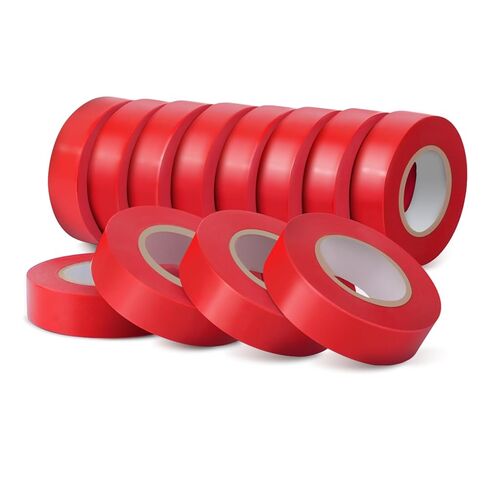 12 حزمة من الشريط الكهربائي الأحمر، 3/4 بوصة × 66 قدم، شريط عازل من الفينيل، شريط كهربائي PVC لعزل الأسلاك، التجميع، أسلاك السيارات المنزلية العامة للسيارات، مقاومة درجات الحرارة العالية in Kuwait