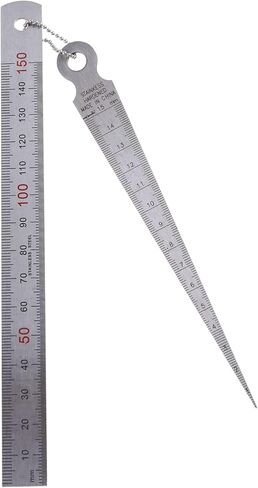 PURPLELILY Stainless Steel Taper Welding Gauge Test Welding Taper for Gauge Depth Ruler Hole Inspection Tool 2 Pieces 1-15mm 1- Taper Ruler in Kuwait