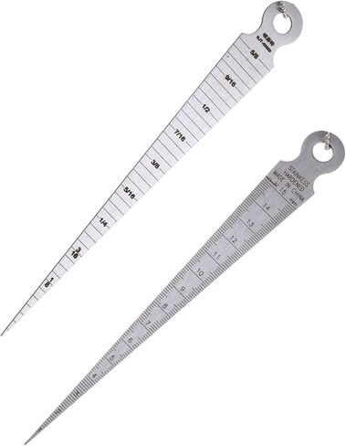 PURPLELILY Stainless Steel Taper Welding Gauge Test Welding Taper for Gauge Depth Ruler Hole Inspection Tool 2 Pieces 1-15mm 1- Taper Ruler in Kuwait