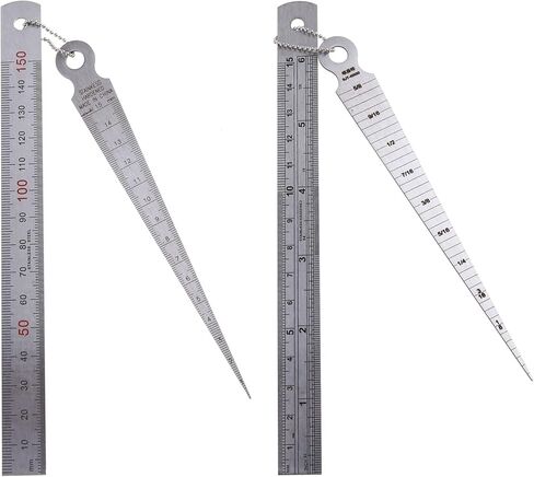 PURPLELILY Stainless Steel Taper Welding Gauge Test Welding Taper for Gauge Depth Ruler Hole Inspection Tool 2 Pieces 1-15mm 1- Taper Ruler in Kuwait