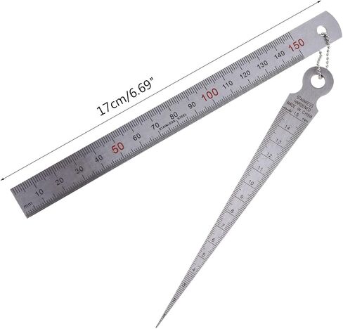 PURPLELILY Stainless Steel Taper Welding Gauge Test Welding Taper for Gauge Depth Ruler Hole Inspection Tool 2 Pieces 1-15mm 1- Taper Ruler in Kuwait