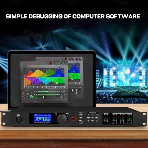 Digital Audio Processor, 2-In/6-Out Audio Speaker Frequency Division System with LCD Screen and Level Indicator for DJ Studio in Kuwait